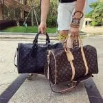 Color: Old flower - 2022 luxury fashion men women high-quality travel duffle bags brand designer luggage handbags With lock large capacity sport bag louis size 54CM vuitton Duffel Bags