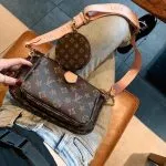 Color: Brown - High Quality 3pcs set Luxurys Designers Bags Purse Woman Fashion Monogrames Multi Pochette Felicie Chain Clouise Purse vutton Crossbody vuitton Shoulder Bag