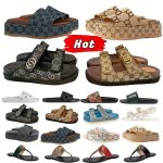 Color: #2 - Size: Women US 6 = EUR 36 - Guccii Sandals luxury denim sandal Double G Sandal Classic Slippers multi-color Slides Fashionable Easy-to-wear Style Slides Slides Shoes Platform 35-45size
