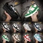 Color: Grey - Size: Eur 45 - Designer louisvuittonshoe Men Trainers Women Sneaker luxury Calf Platform Sneakers Rubber Shoe loves Trainer Lace-up Skate Shoes