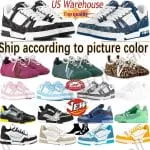 Color: Clear - Size: EUR38 - Designer shoes louis vuitton shoes Virgil Skate trainers Casual shoes denim canvas leather green red blue letter fashion platform mens womens low trainers Size 36-45