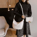 Color: Khaki - Designer bag Womens Luxury lvslys crescent chainmirror loop hobo mens half moon louislys Clutch Bags Cross Body Totes vuittonhandbags Shoulder Bags