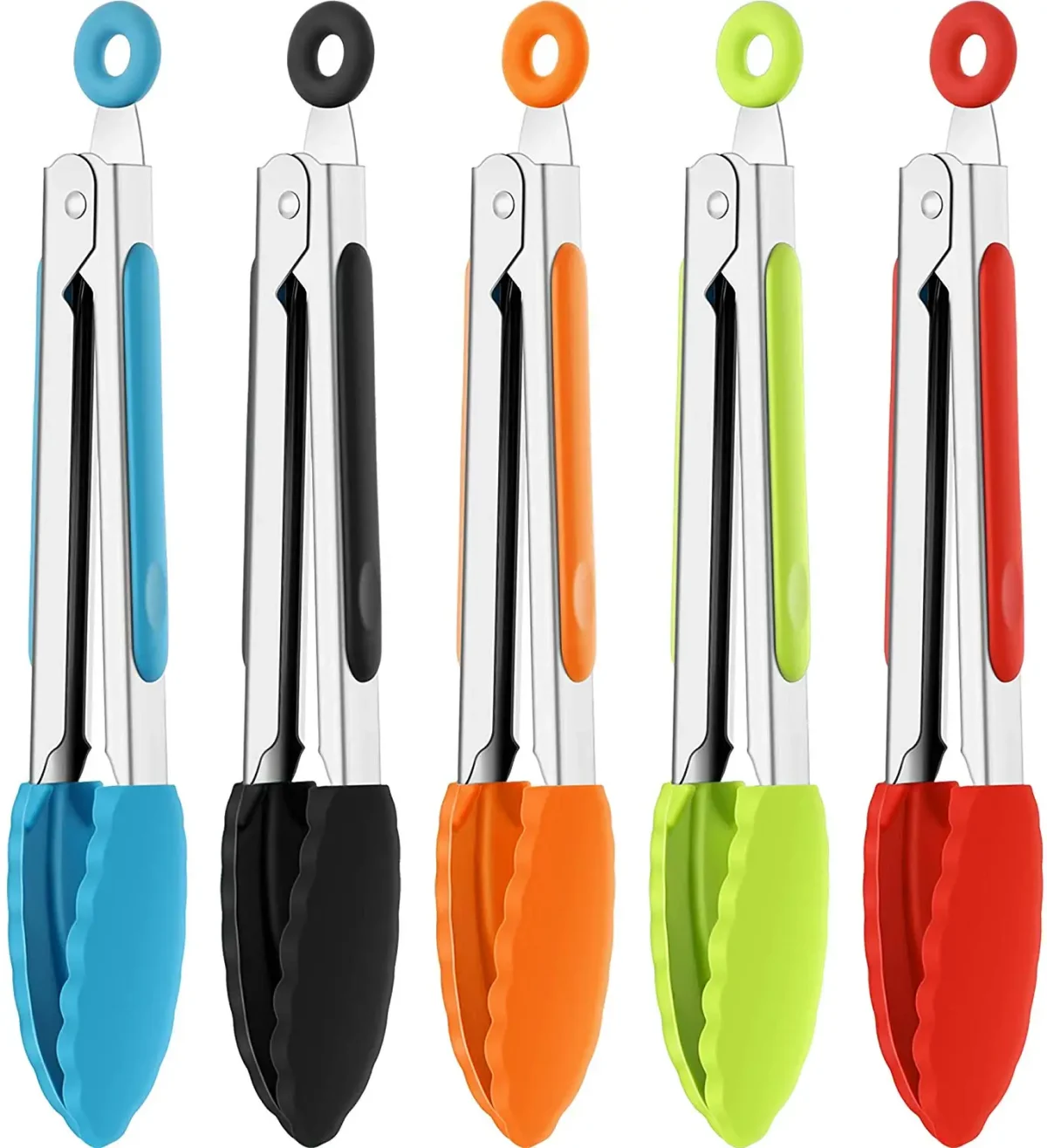 7/9/12inch Silicone Kitchen BBQ Tongs Stainless Steel Locking Cooking Tongs with Silicone Tips Non-Slip Food Tongs for Cooking - Image 4