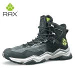 RAX winter men's and women's hiking shoes snow boots waterproof leather sports shoes super warm men's boots outdoor work shoes
