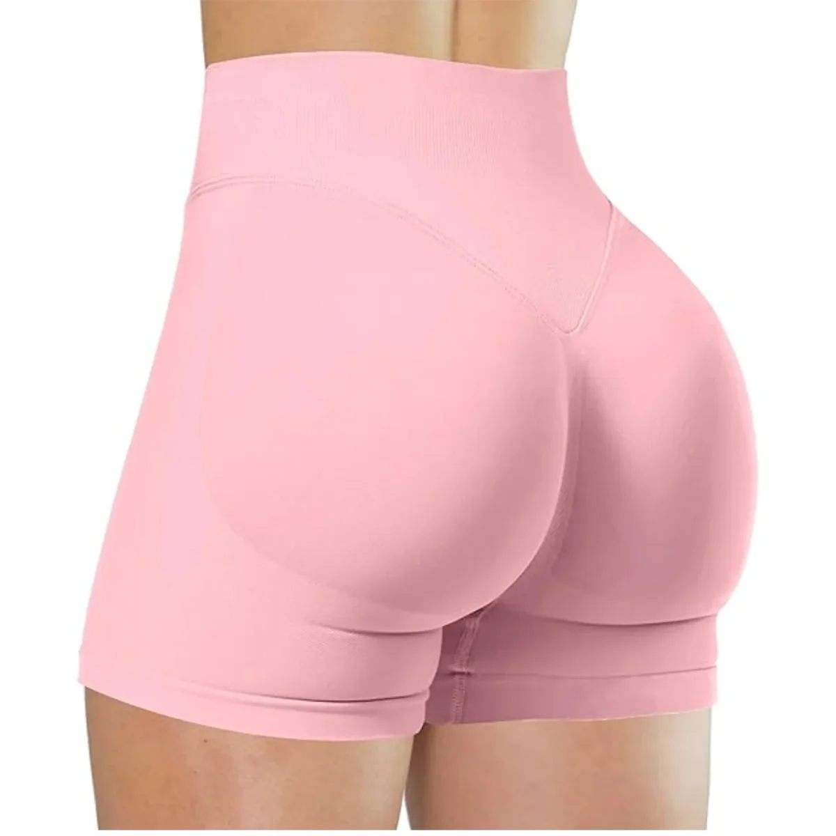 Summer High Waisted Yoga Shorts Fashionable and Sexy Running Fitness Pants Solid Color Yoga Leggings - Image 12