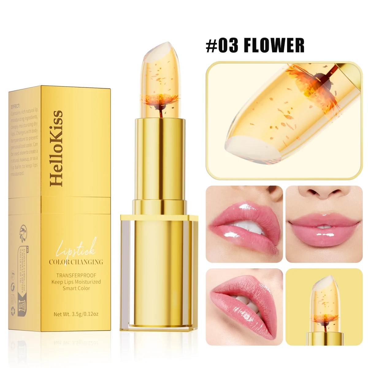 Hellokiss Crystal Color-changing Petal Lipstick for Women Moisturizes long-lasting and non-sticky cup lip balm - Image 7