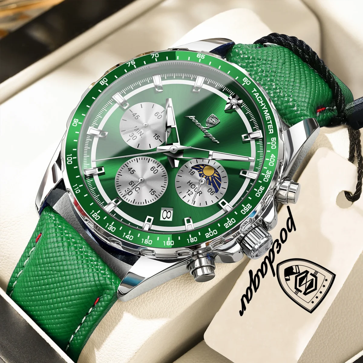 POEDAGAR Top Sports Fashion Men Clock Luminous Waterproof Chronograph Date Original Man Wristwatch Leather Men's Quartz Watches - Image 7