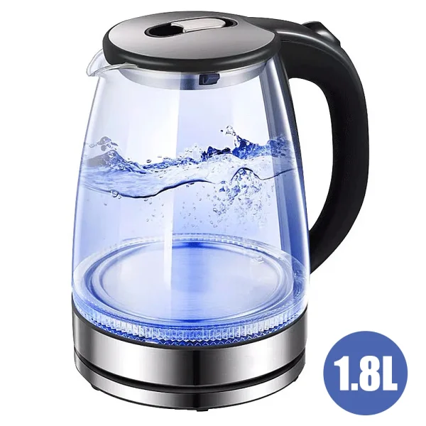 220V 1.8L Electric Kettle Glass Tea Kettle Water Boiler Home Kitchen water heater,Dry Boiling Protection