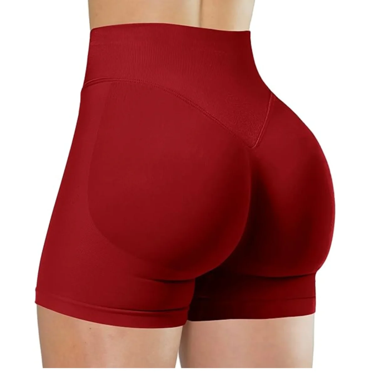 Summer High Waisted Yoga Shorts Fashionable and Sexy Running Fitness Pants Solid Color Yoga Leggings - Image 14