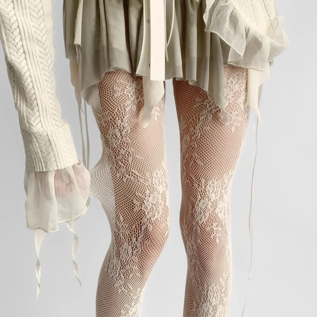 2025 New Tights Women's Sexy Lace Floral Thigh High Stockings Pantyhose Lingerie Hosiery Mesh Fishnet Stockings Women Tights - Image 3