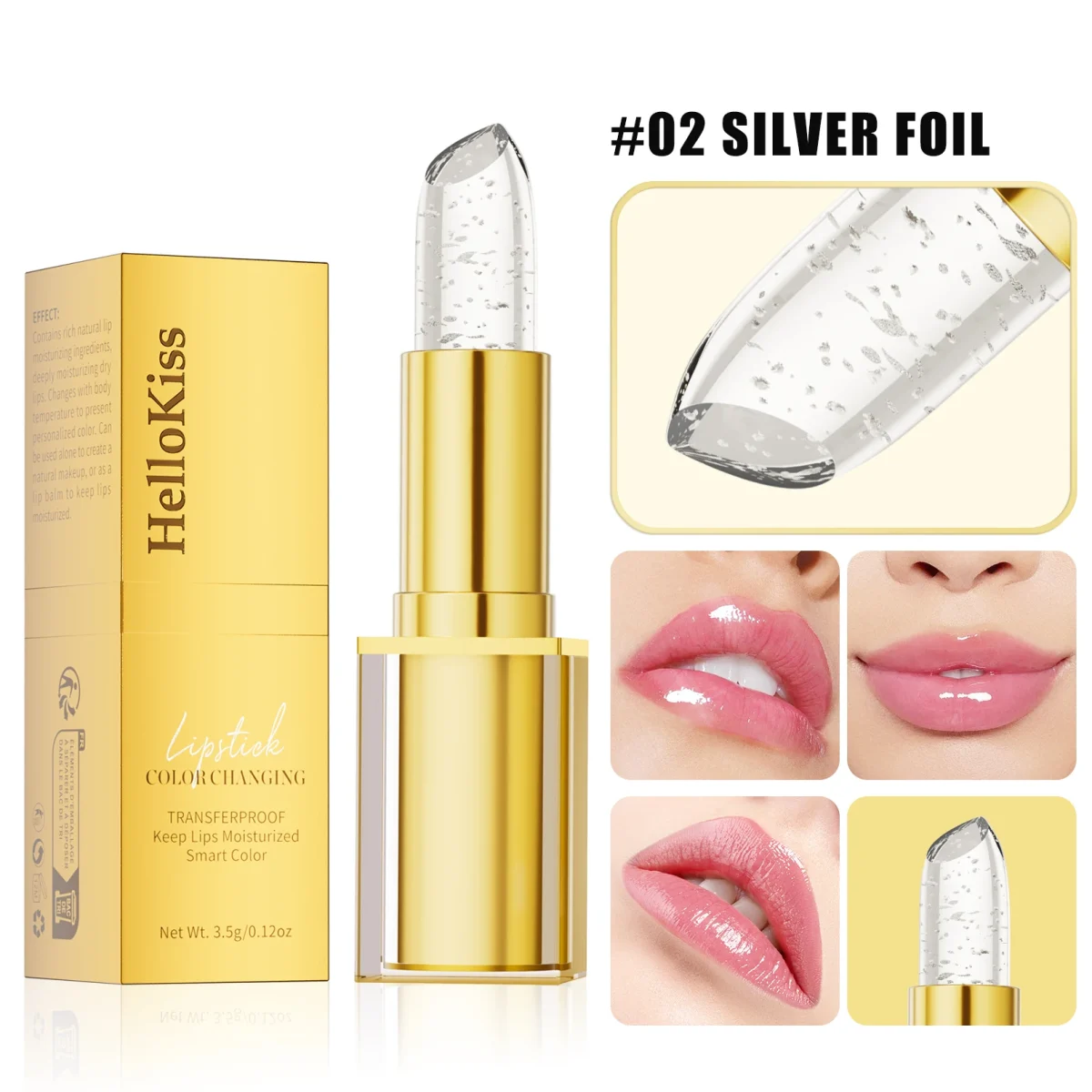 Hellokiss Crystal Color-changing Petal Lipstick for Women Moisturizes long-lasting and non-sticky cup lip balm - Image 8