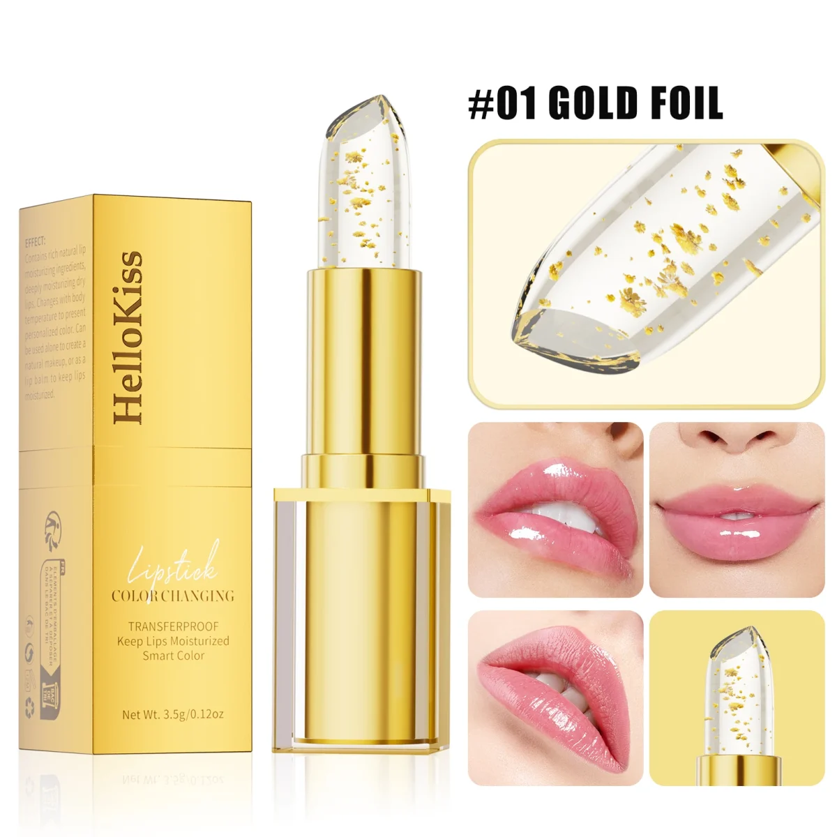 Hellokiss Crystal Color-changing Petal Lipstick for Women Moisturizes long-lasting and non-sticky cup lip balm - Image 9