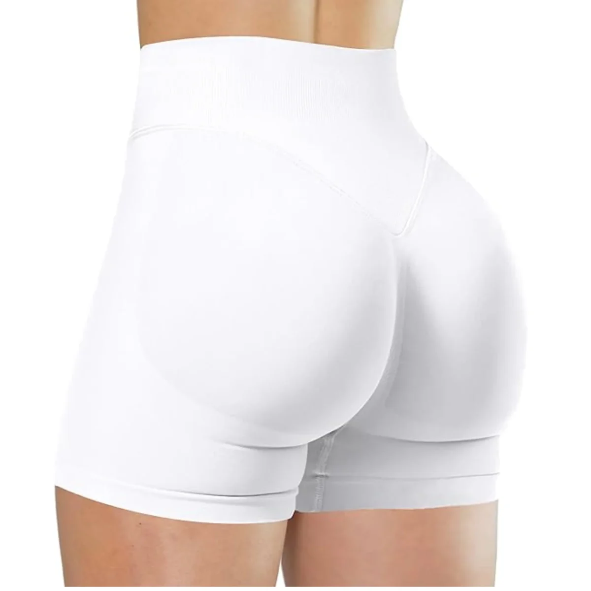Summer High Waisted Yoga Shorts Fashionable and Sexy Running Fitness Pants Solid Color Yoga Leggings - Image 17