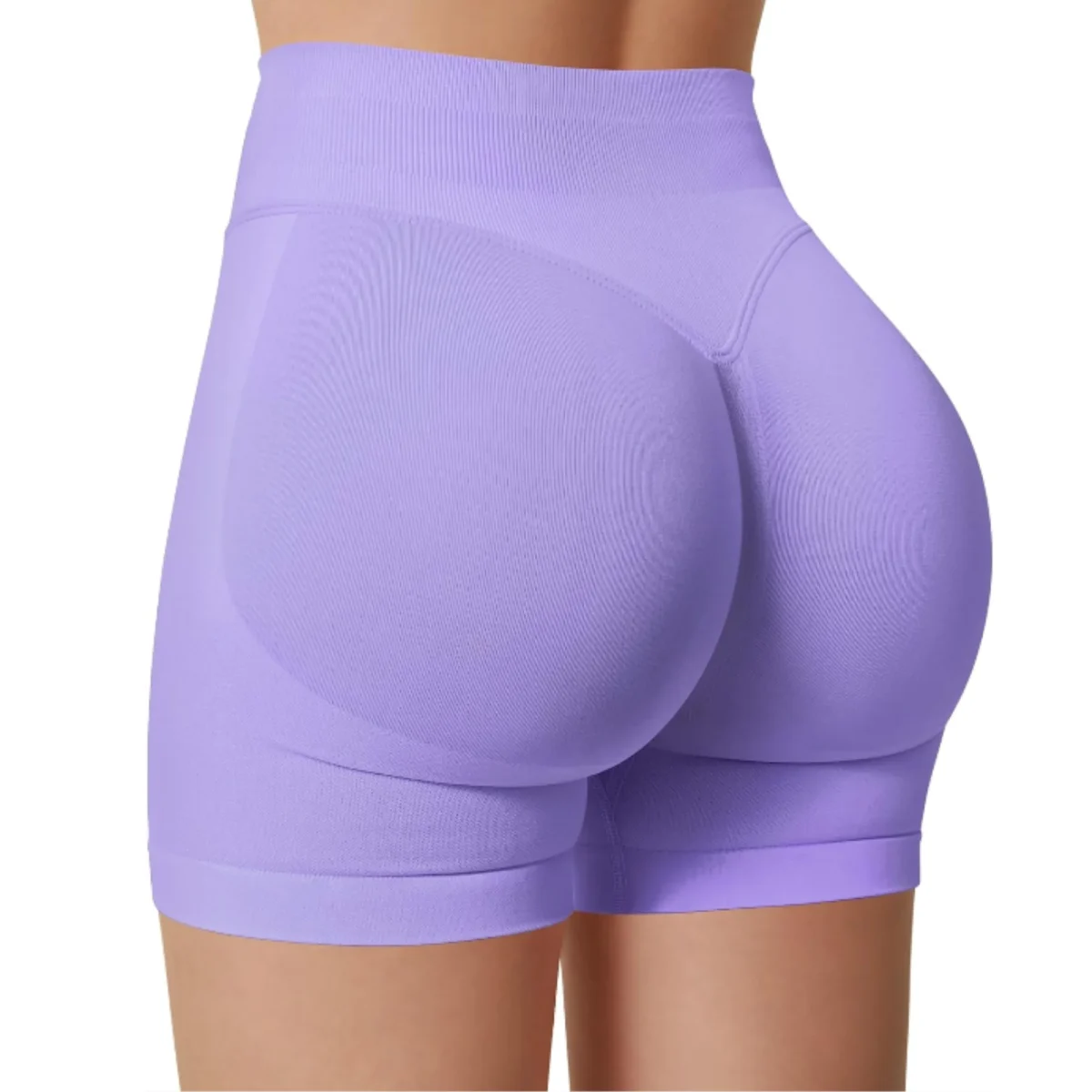 Summer High Waisted Yoga Shorts Fashionable and Sexy Running Fitness Pants Solid Color Yoga Leggings - Image 4
