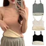 T-shirt Sleeveless Tops Women Winter Warm Underwear Solid Color Thermal Casual Nightwear Sexy Elasticity Female Thin Velvet