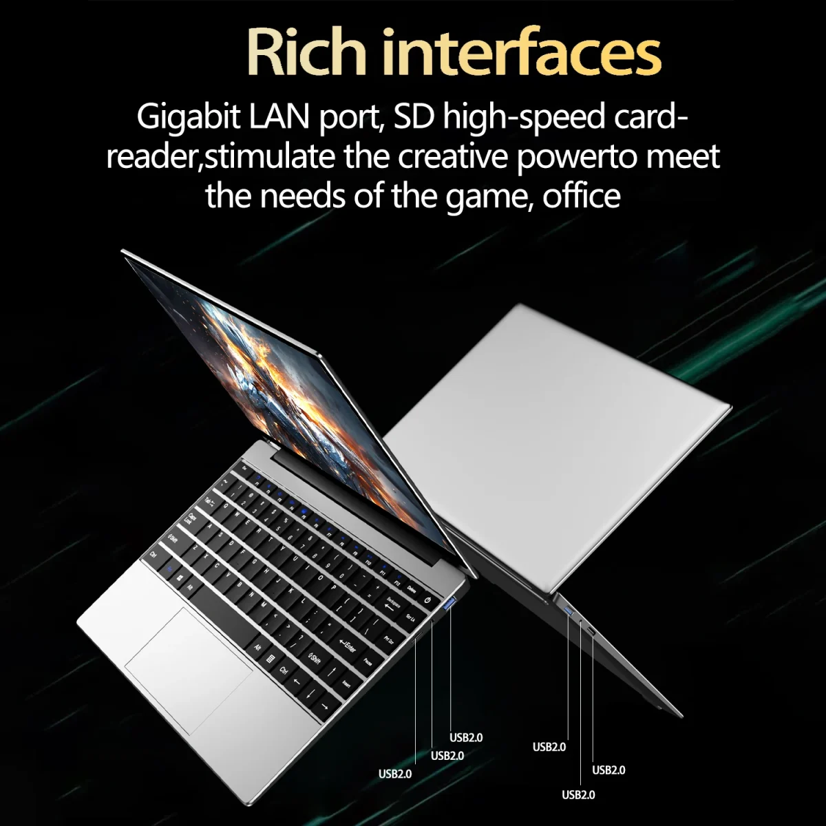 LENO Ultra Slim 14.1" Laptop Intel N3700 16GB 1TB 2TB Gaming Computer PC Windows11 Gamer office Ultra Slim Notebook 1920*1080 - Image 6