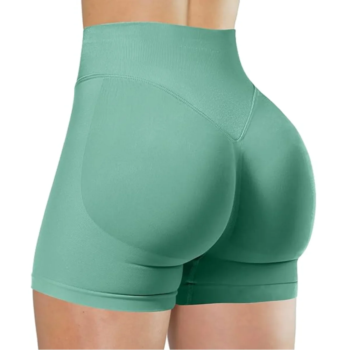 Summer High Waisted Yoga Shorts Fashionable and Sexy Running Fitness Pants Solid Color Yoga Leggings - Image 11