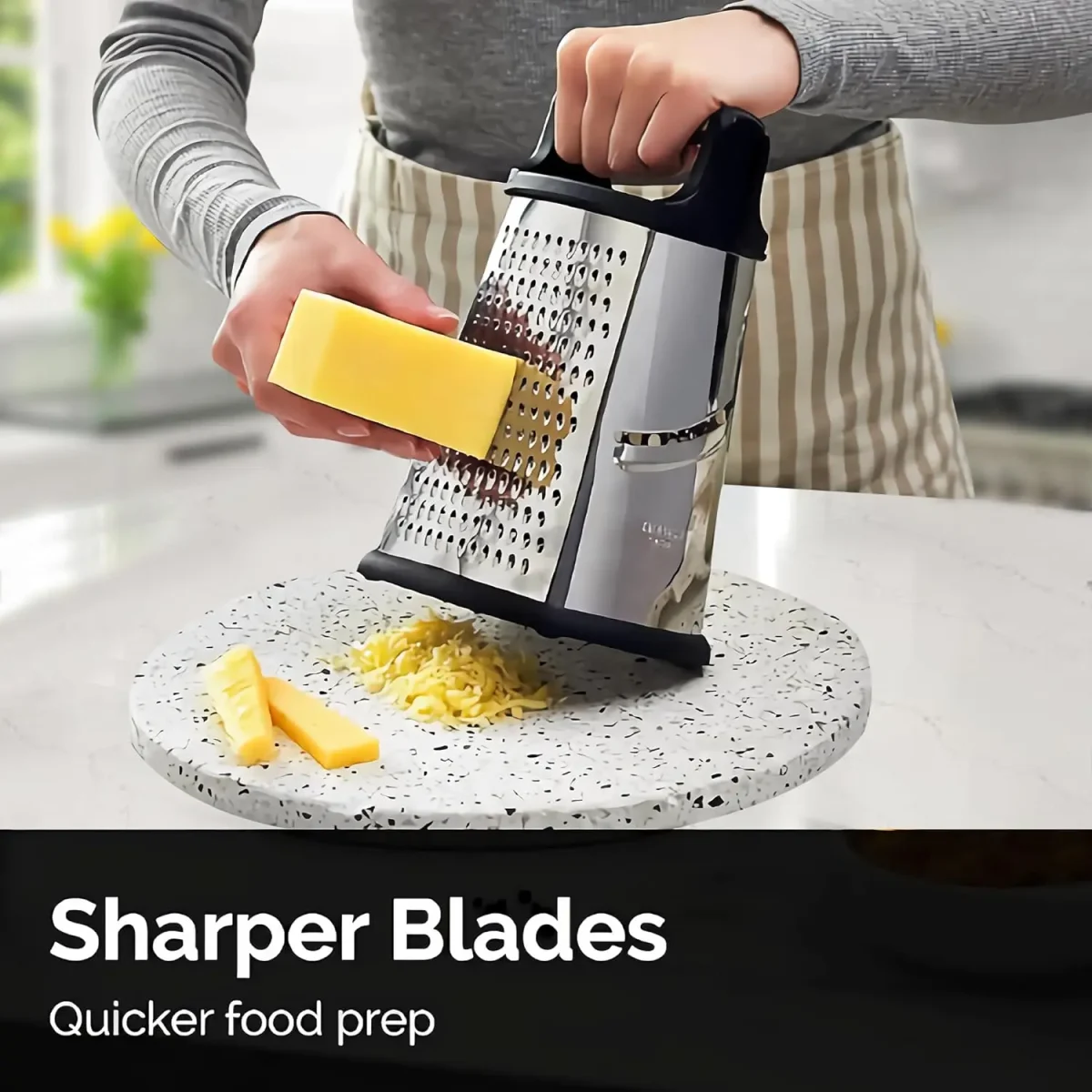 Four-Side Box Grater Cheese Grater with Container Stainless Steel Multipurpose Slicer for Vegetable Cutter Kitchen Accessorie - Image 3