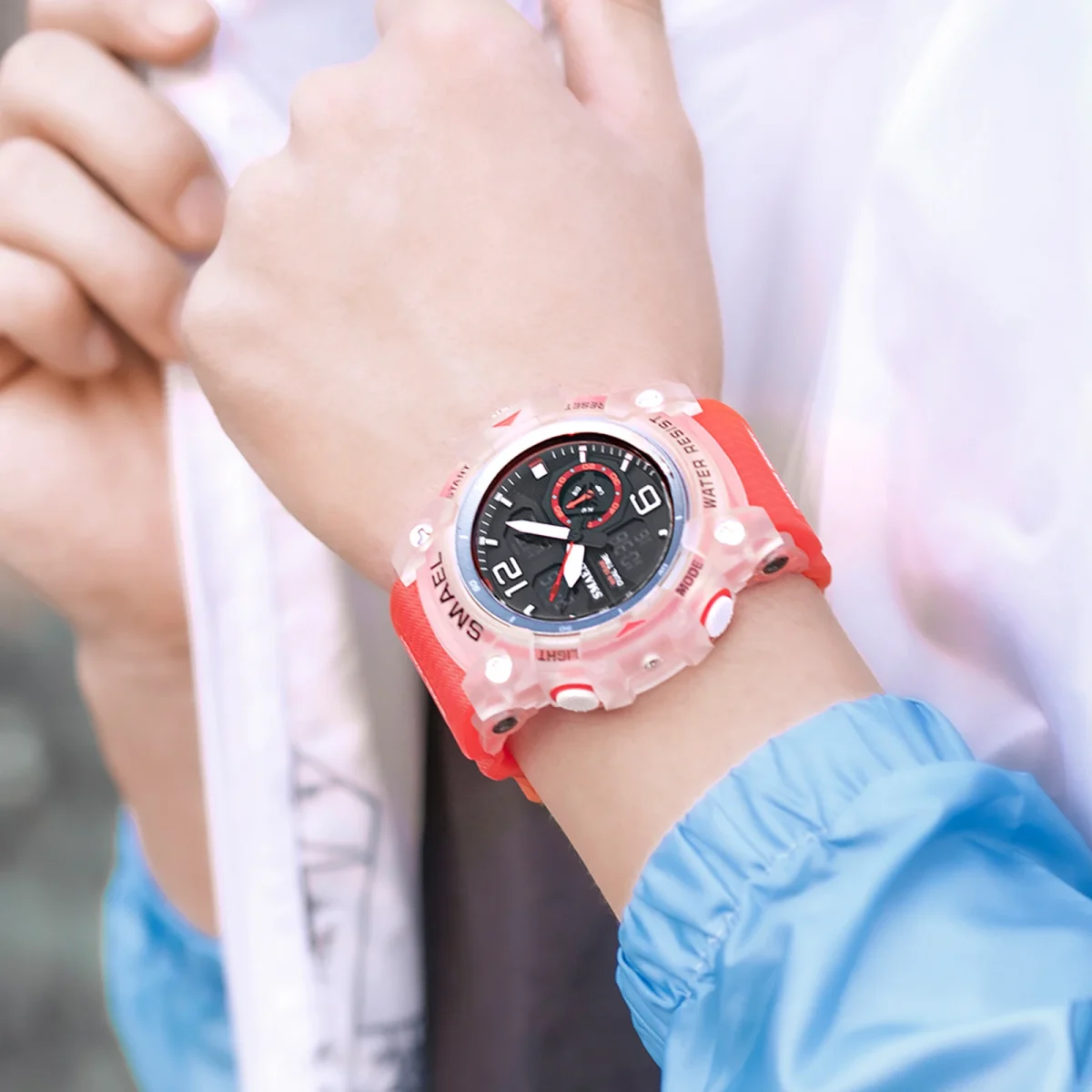 SMAEL Sport Watch Military Wristwatch for Men Alarm Stopwatch LED Digital Back Light Dual Time Display Waterproof Watch Men 8007 - Image 4