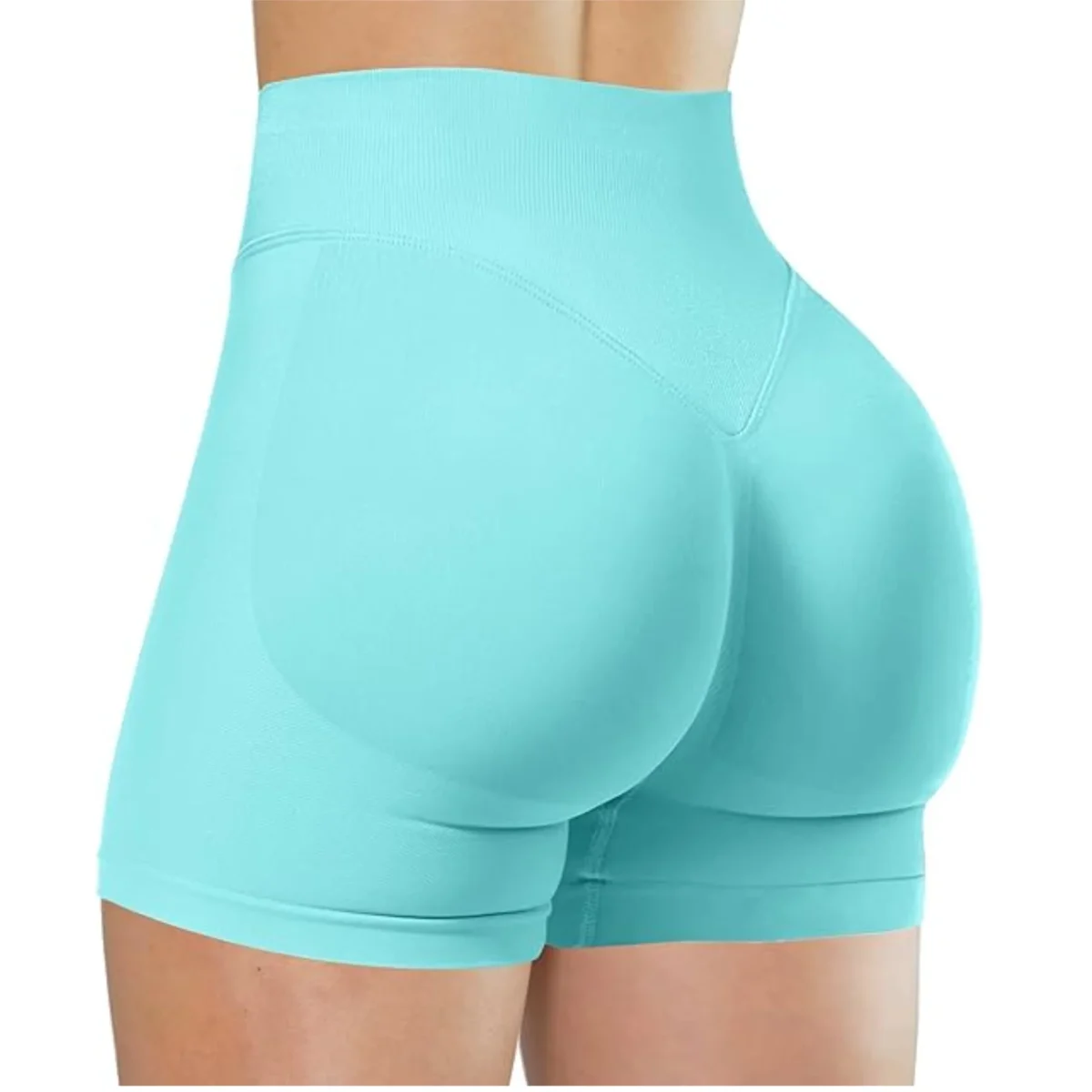 Summer High Waisted Yoga Shorts Fashionable and Sexy Running Fitness Pants Solid Color Yoga Leggings - Image 18