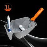 4-Inch Handheld Paint Cup with Roller Frame - Durable PP Material, Large Capacity, Easy Matching for Brushes & Rollers, Gray
