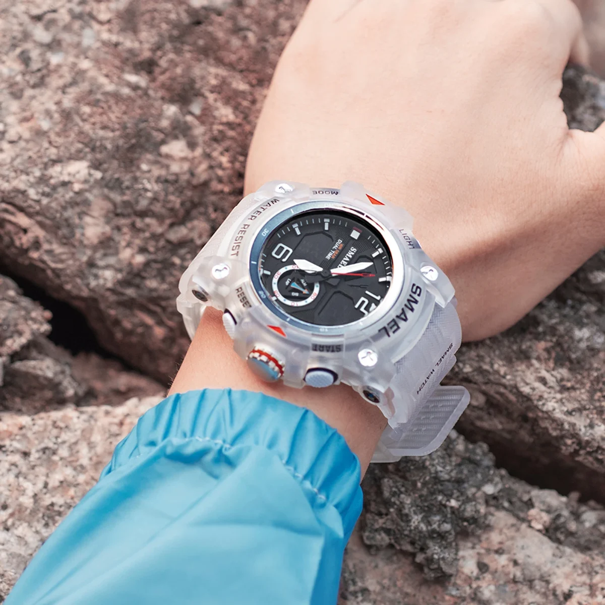 SMAEL Sport Watch Military Wristwatch for Men Alarm Stopwatch LED Digital Back Light Dual Time Display Waterproof Watch Men 8007 - Image 6