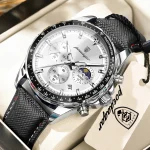 POEDAGAR Top Sports Fashion Men Clock Luminous Waterproof Chronograph Date Original Man Wristwatch Leather Men's Quartz Watches