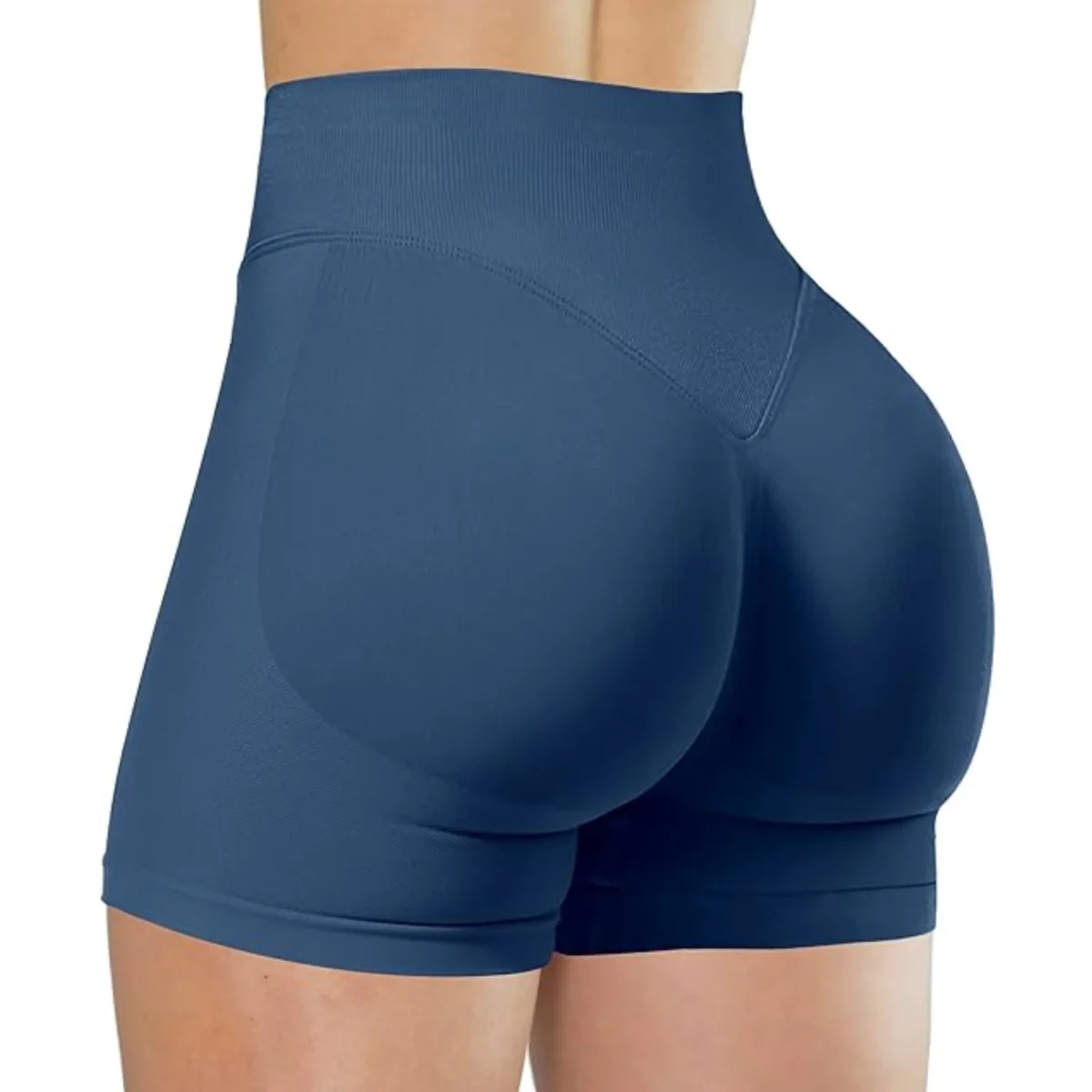 Summer High Waisted Yoga Shorts Fashionable and Sexy Running Fitness Pants Solid Color Yoga Leggings - Image 24