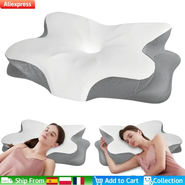 Sleep Memory Pillow Butterfly Memory Foam Neck Pillows Contoured Sleep For Neck Pain Relief Stomach Support Comfortable Pillow