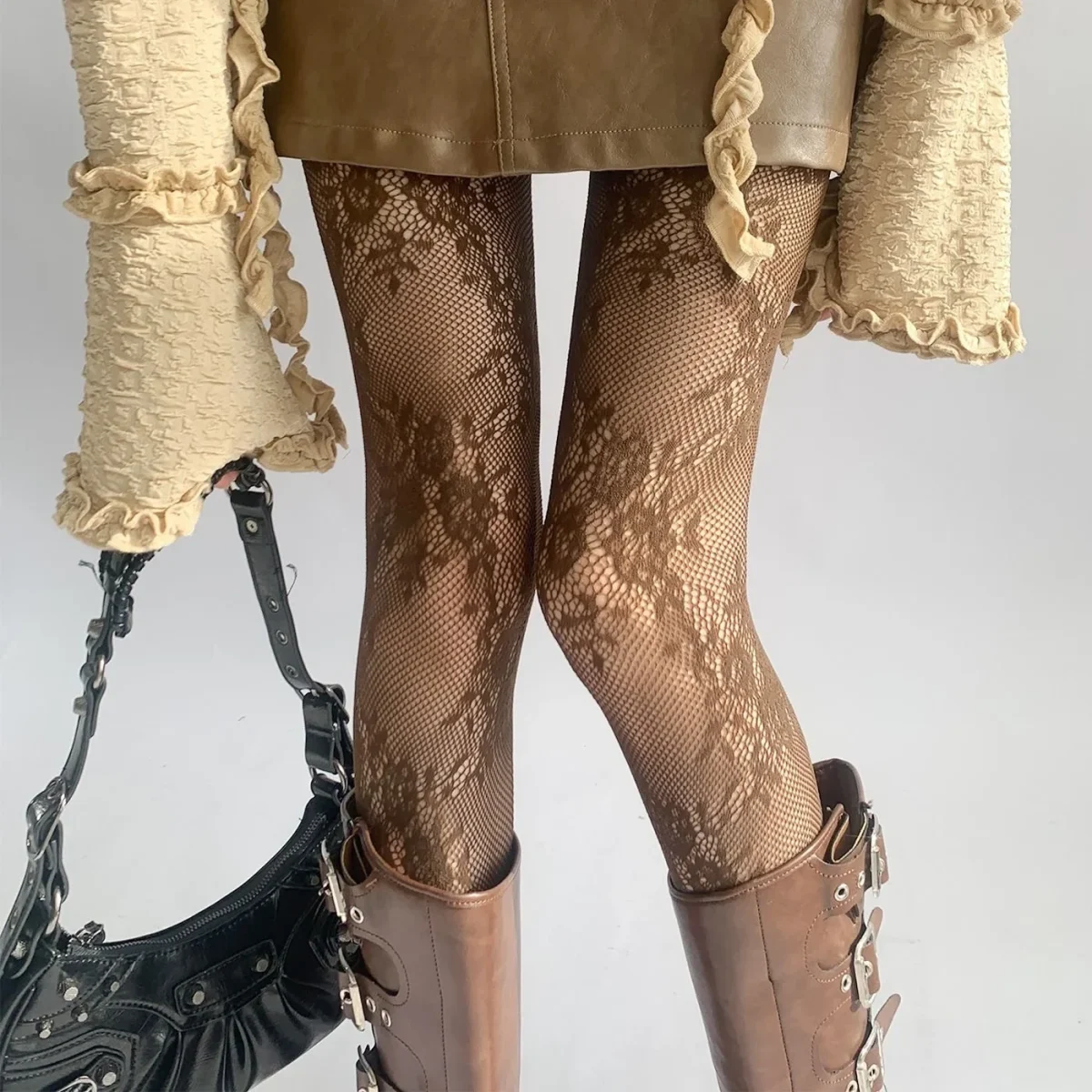 2025 New Tights Women's Sexy Lace Floral Thigh High Stockings Pantyhose Lingerie Hosiery Mesh Fishnet Stockings Women Tights - Image 8