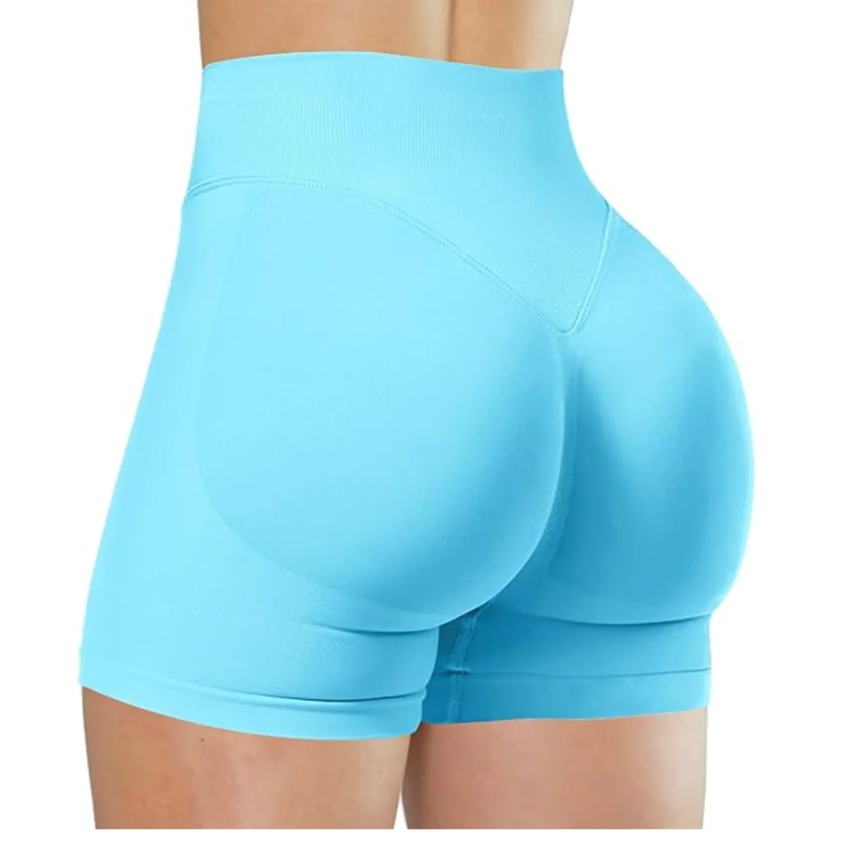 Summer High Waisted Yoga Shorts Fashionable and Sexy Running Fitness Pants Solid Color Yoga Leggings - Image 21