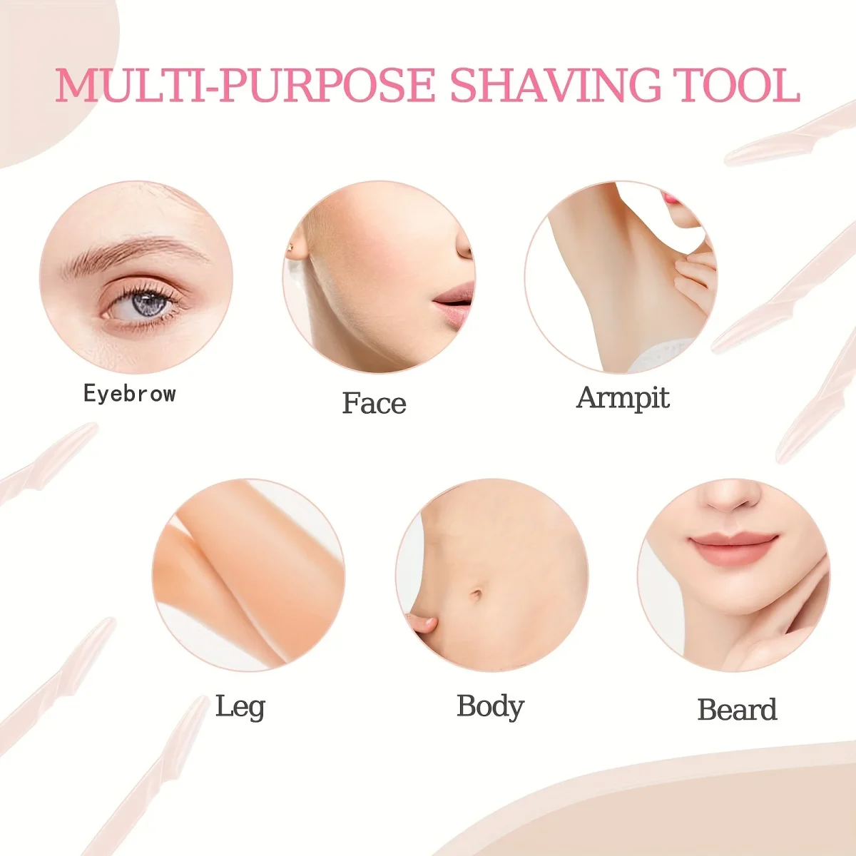 Eyebrow Trimmer 12/30/40/66PCS Brown Eyebrow Razor Safe Face Body Hair Removal Shaver Blades Woman Eyebrow Shaping Knife Razors - Image 2