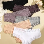 3Pcs/set Women Cotton Lace Panties Floral Intimate Underwear Trendy Patchwork Lace Briefs Female Soft Underpants Lingerie S-XL