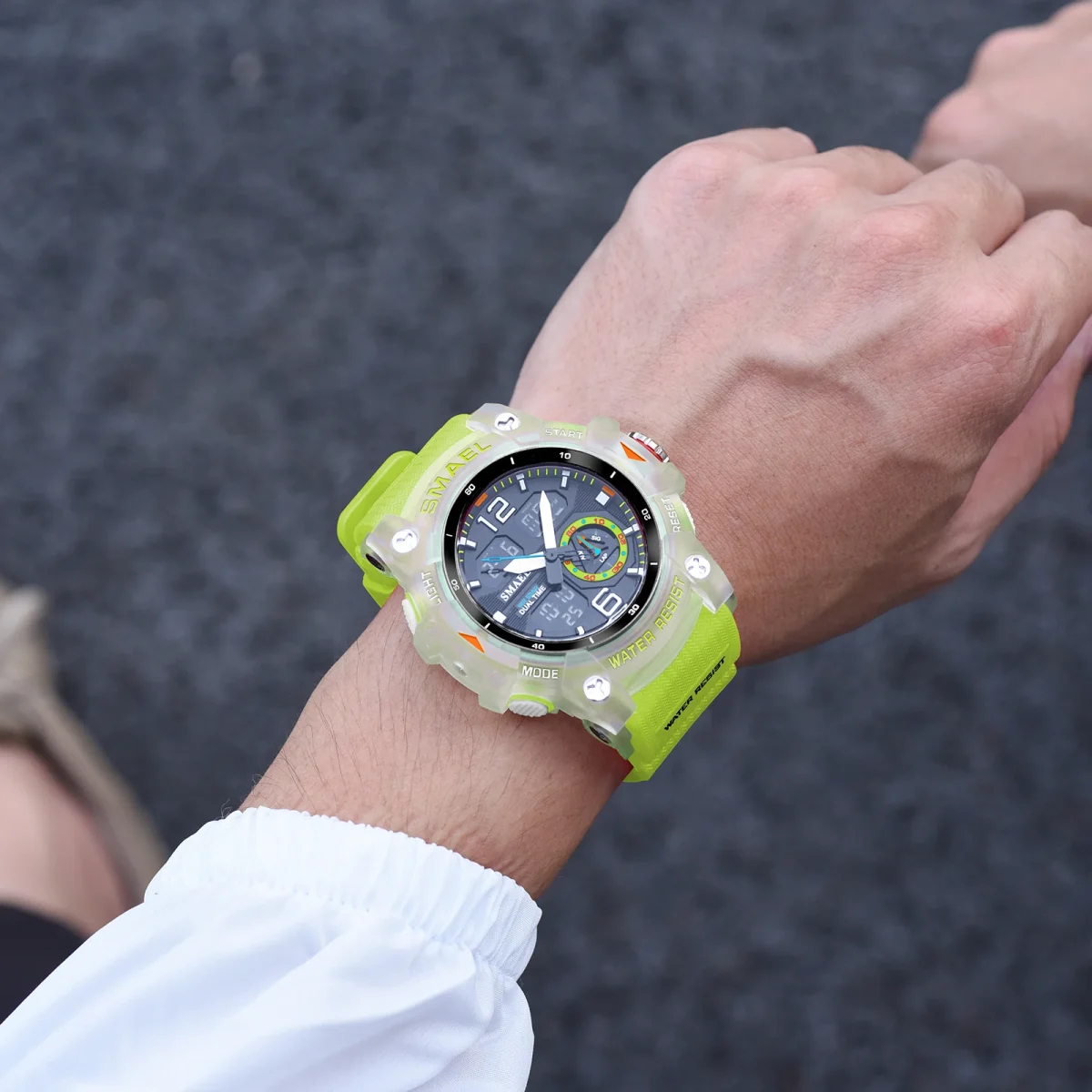 SMAEL Sport Watch Military Wristwatch for Men Alarm Stopwatch LED Digital Back Light Dual Time Display Waterproof Watch Men 8007 - Image 5