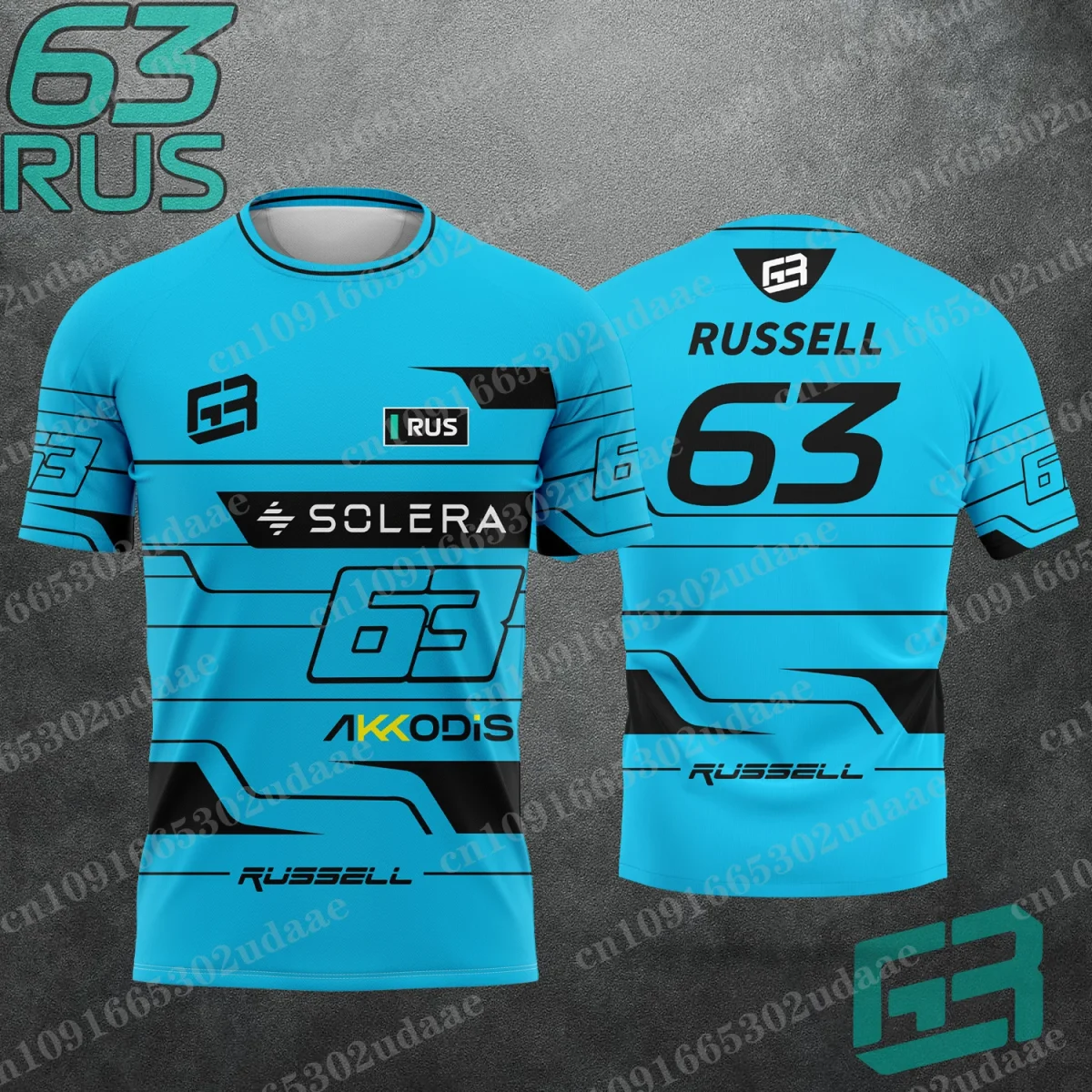 2026 New Racing No. 63  Rider George Russell  Fan 3D Printed Pattern T-Shirt Men Women Summer Casual Short Sleeve - Image 2