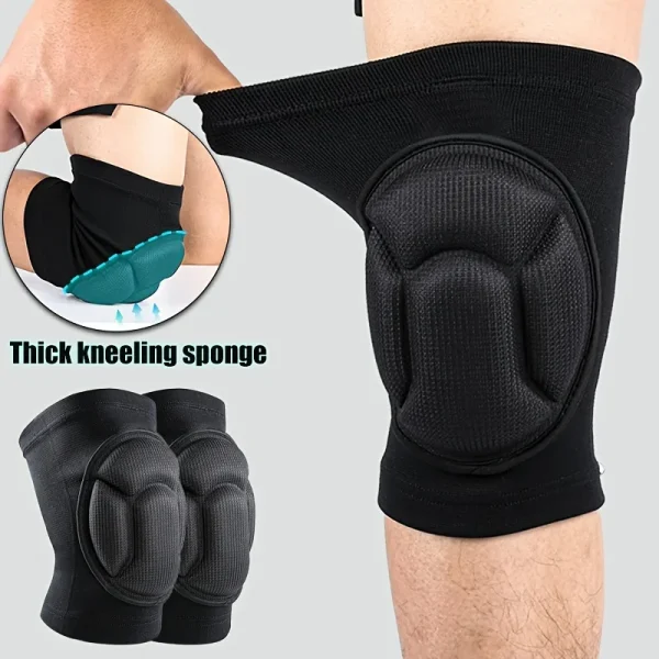 1Pair Knee Pads Thicken Sponge Volleyball Dancing Knee Protective Brace Gym Fitness Non Slip Unisex Basketball Yoga Knee Pads