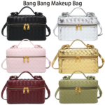 Color: 1-Woven Pink - High quality designer bag tote Luxury Shoulder woven Bang Bang Make up Bag womens mens leather Clutch crossbody bags fashion handbags cosmetic pochette Evening bags