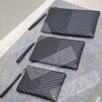 Color: 24cm black silver - Fashion Casual Designe Luxury Ladies Clutch Bags Toilette Cosmetic Bag Totes Handbag Wallet Top Mirror Quality Pouch Purse