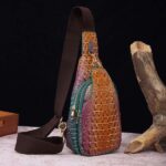 Fashion Wide Strap Women S Chest Waist Crossbody Bag Crocodile Pattern Brahmin