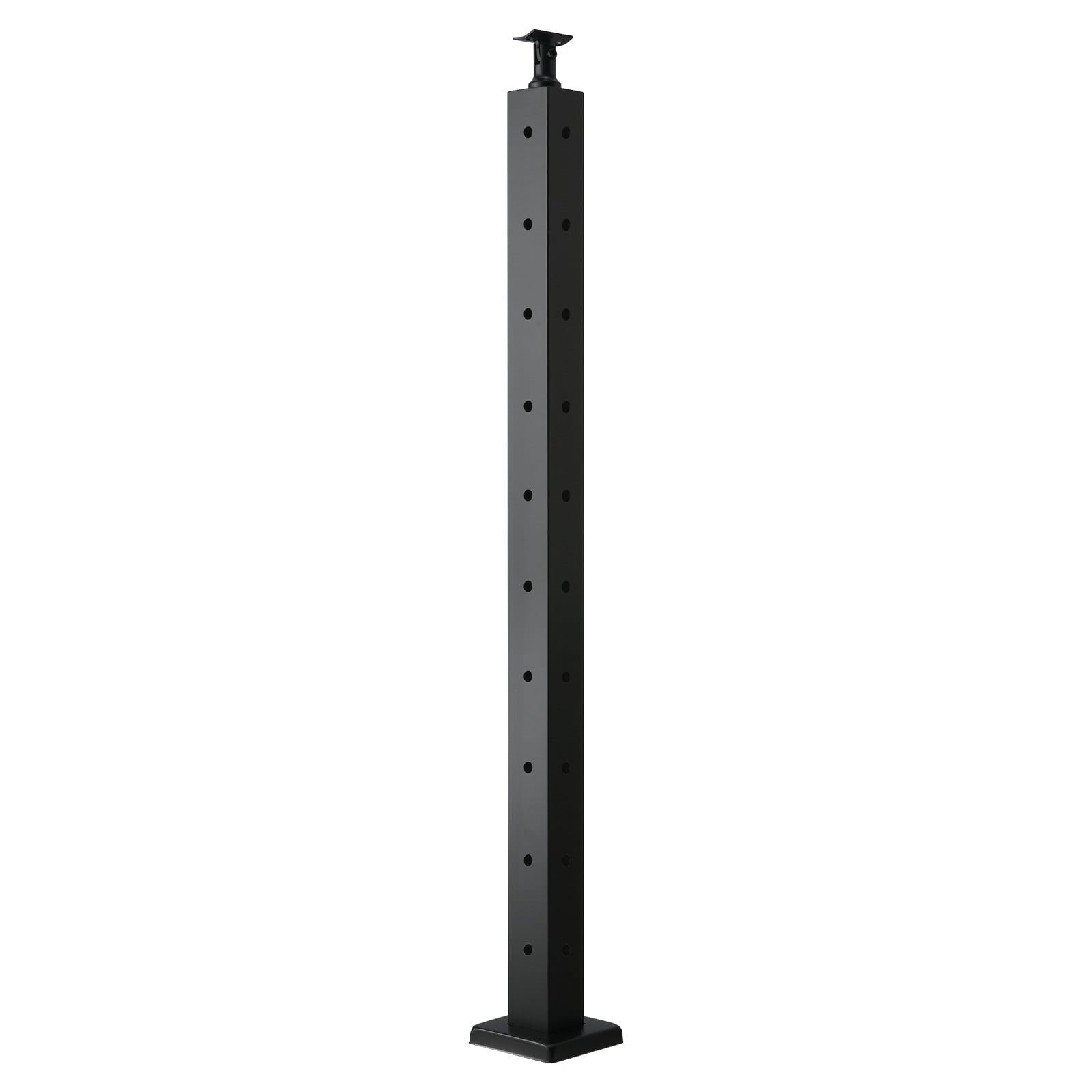 1JZLGZXHS914ZPBNY001V0-4.jpg Cable Railing Post, 36x2x2 Inch Corner Railing Post, with L-Shaped Pre-Drilled Holes, Stainless Steel Cable Rail Post with Horizontal and Curved Bracket, 1-Pack, Black, 1JZLGZXHS914ZPBNY001V0 - Image 1