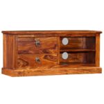 TV Stand Solid Wood Acacia 35.4"x11.8"x15.7"
