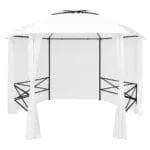 Garden Marquee with Curtains 141.7"x122.8"x104.3" White 0.6 oz/ft