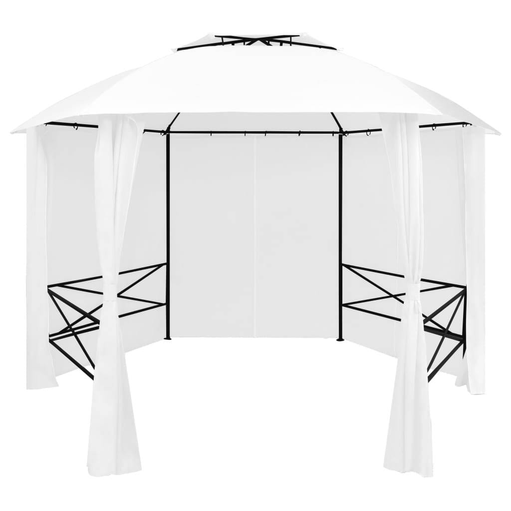 312234.jpg Garden Marquee with Curtains 141.7"x122.8"x104.3" White 0.6 oz/ft - Image 1