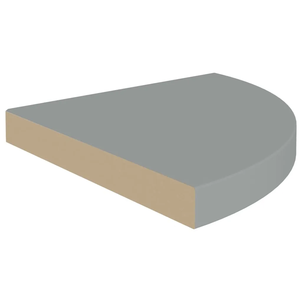 Floating Corner Shelves 4 pcs Gray 13.8"x13.8"x1.5" MDF - Image 4