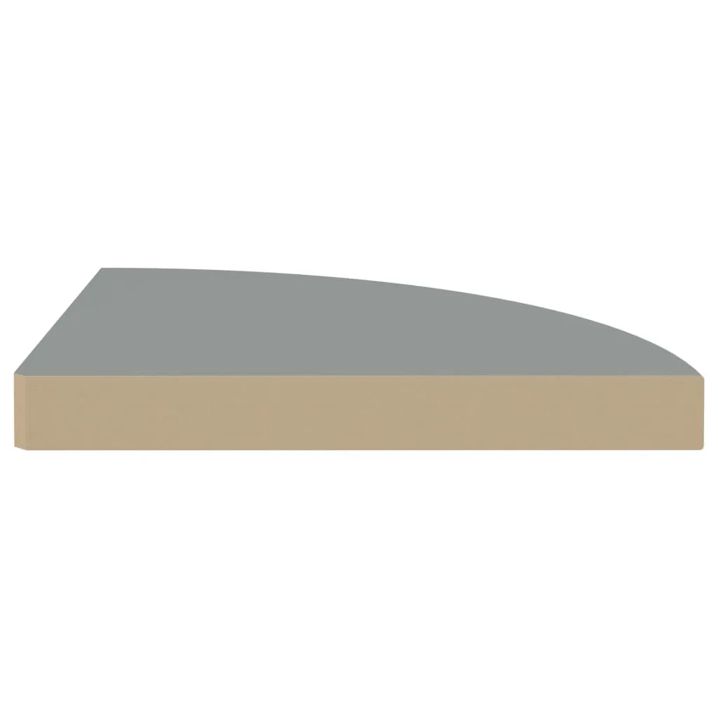 Floating Corner Shelves 4 pcs Gray 13.8"x13.8"x1.5" MDF - Image 5