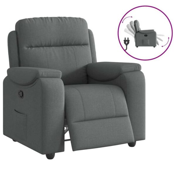 Recliner Chair Dark Grey Fabric