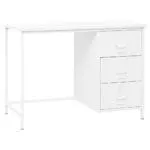 Industrial Desk with Drawers White 41.3"x20.5"x29.5" Steel