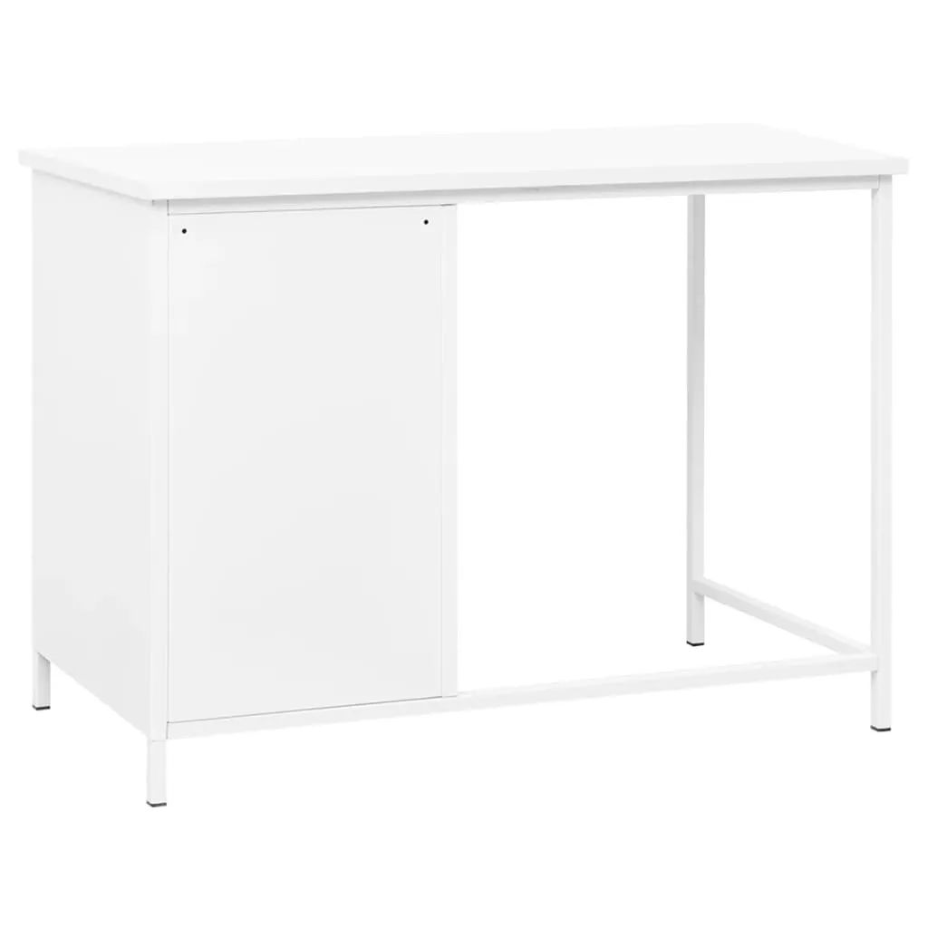 Industrial Desk with Drawers White 41.3"x20.5"x29.5" Steel - Image 5