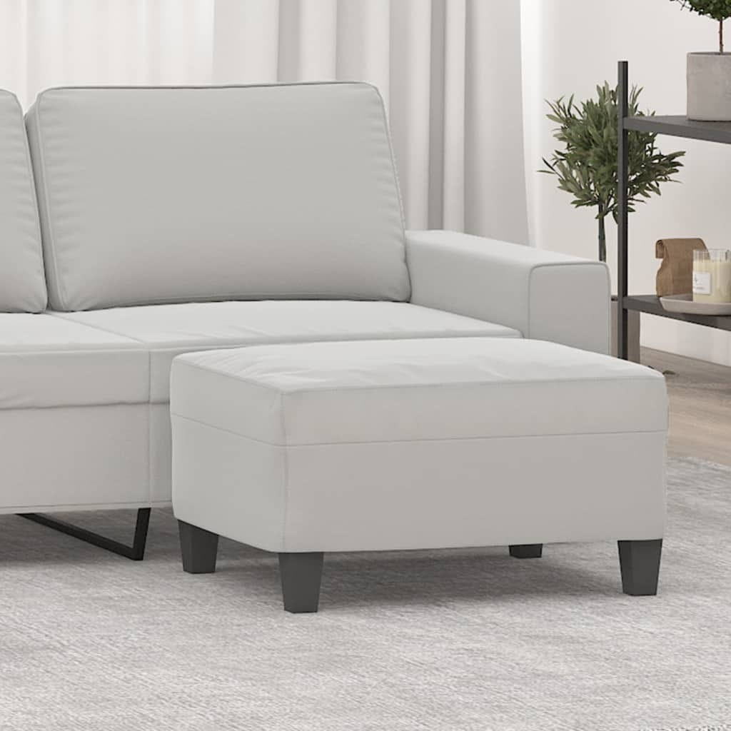 349362-2.jpg Footstool Light Gray 27.6"x21.7"x16.1" Microfiber Fabric - Image 1