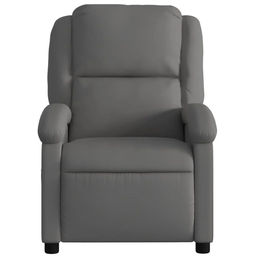Massage Recliner Chair Gray Real Leather - Image 7